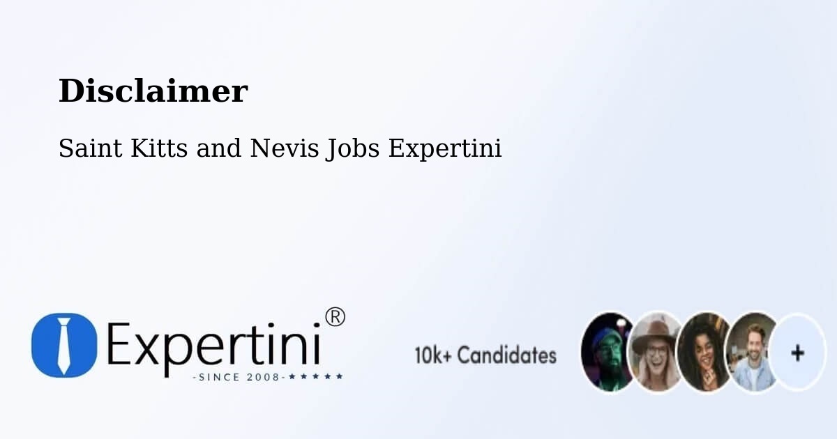 Disclaimer – Sandy Point Town - Saint Kitts and Nevis Jobs Expertini